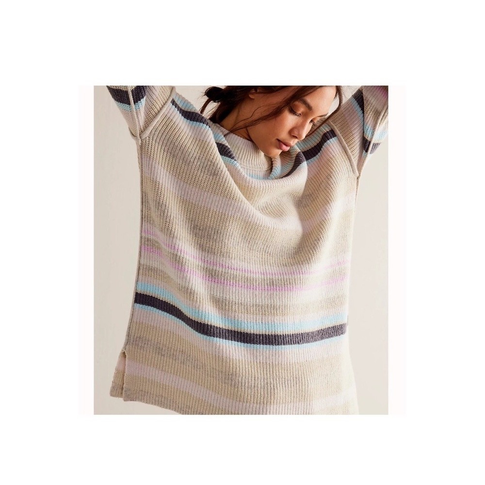Free‎ People We The Free Sunny Stripe Pullover Sweater XS Oversized Multicolor